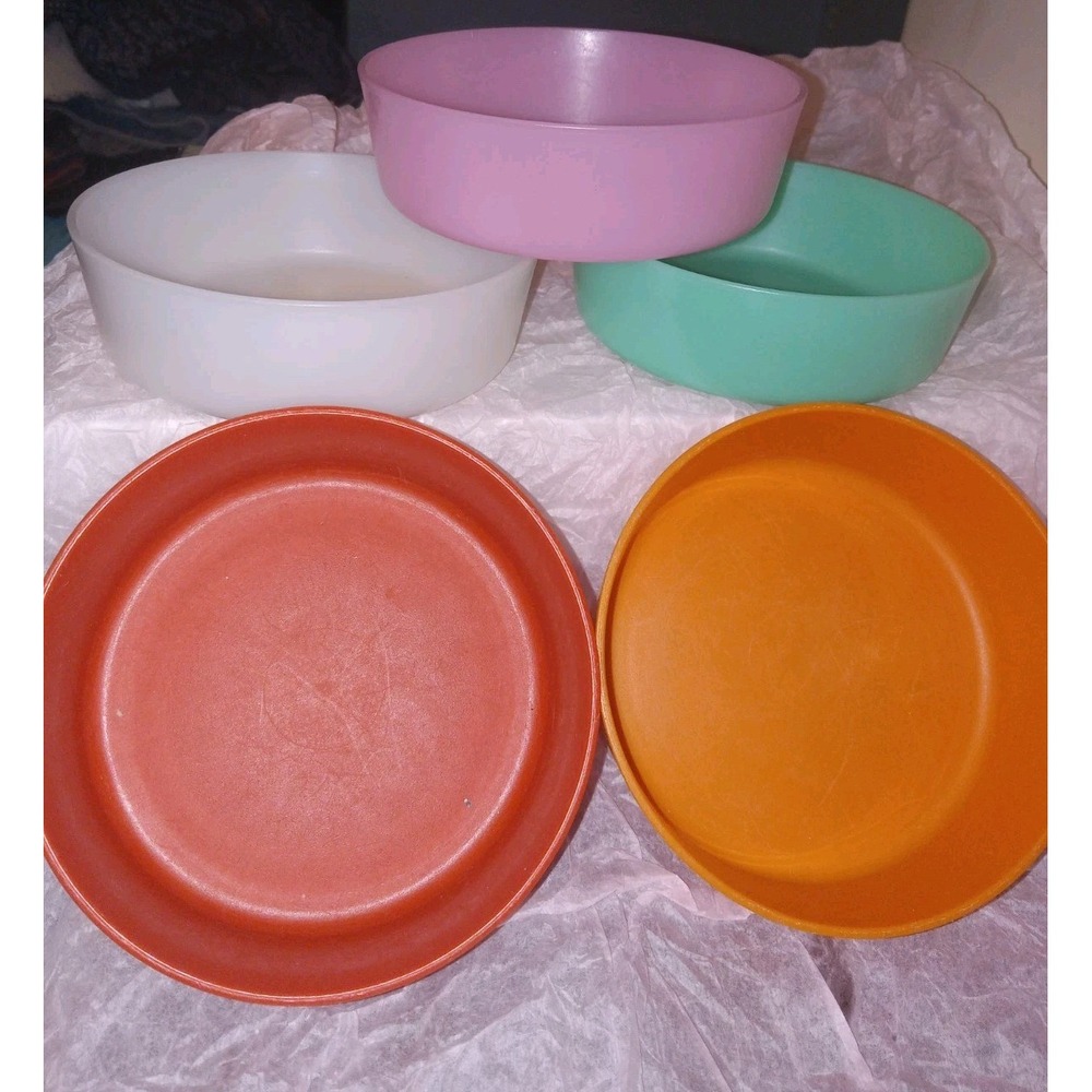 5 Vintage Tupperware Little Wonders Snack Lunch Bowls harvest Pastel Kids